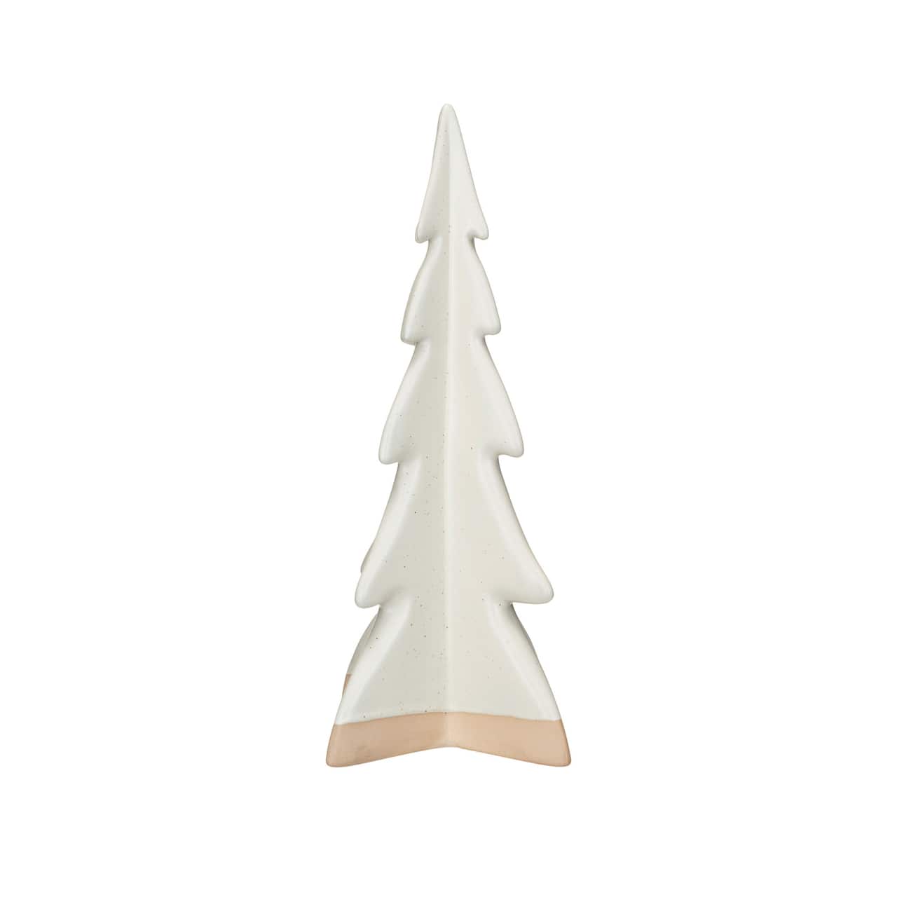 Hello Honey® 11" Cream Decorative Stoneware Tree with Reactive Glaze